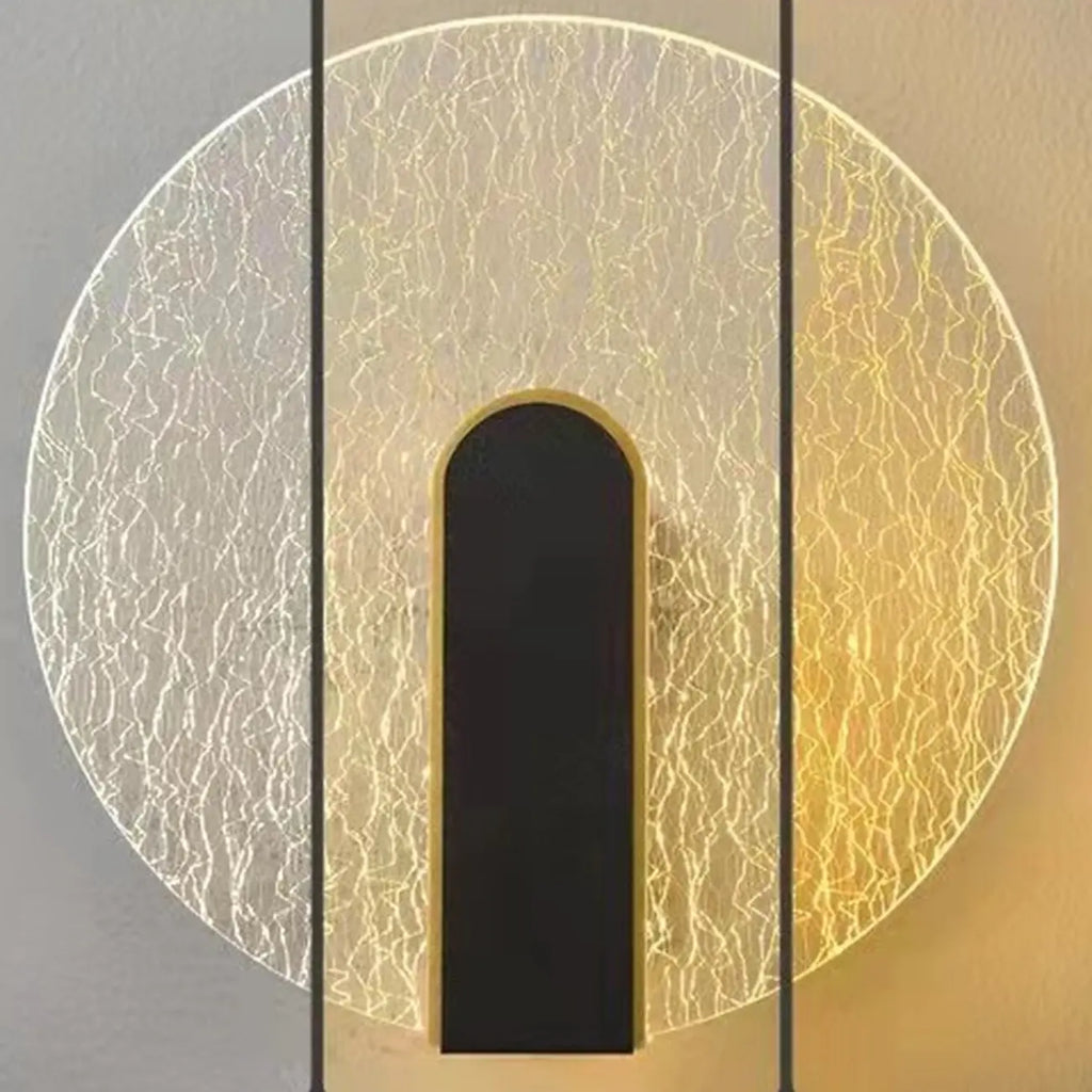 Applique murale décorative moderne en verre doré et noir