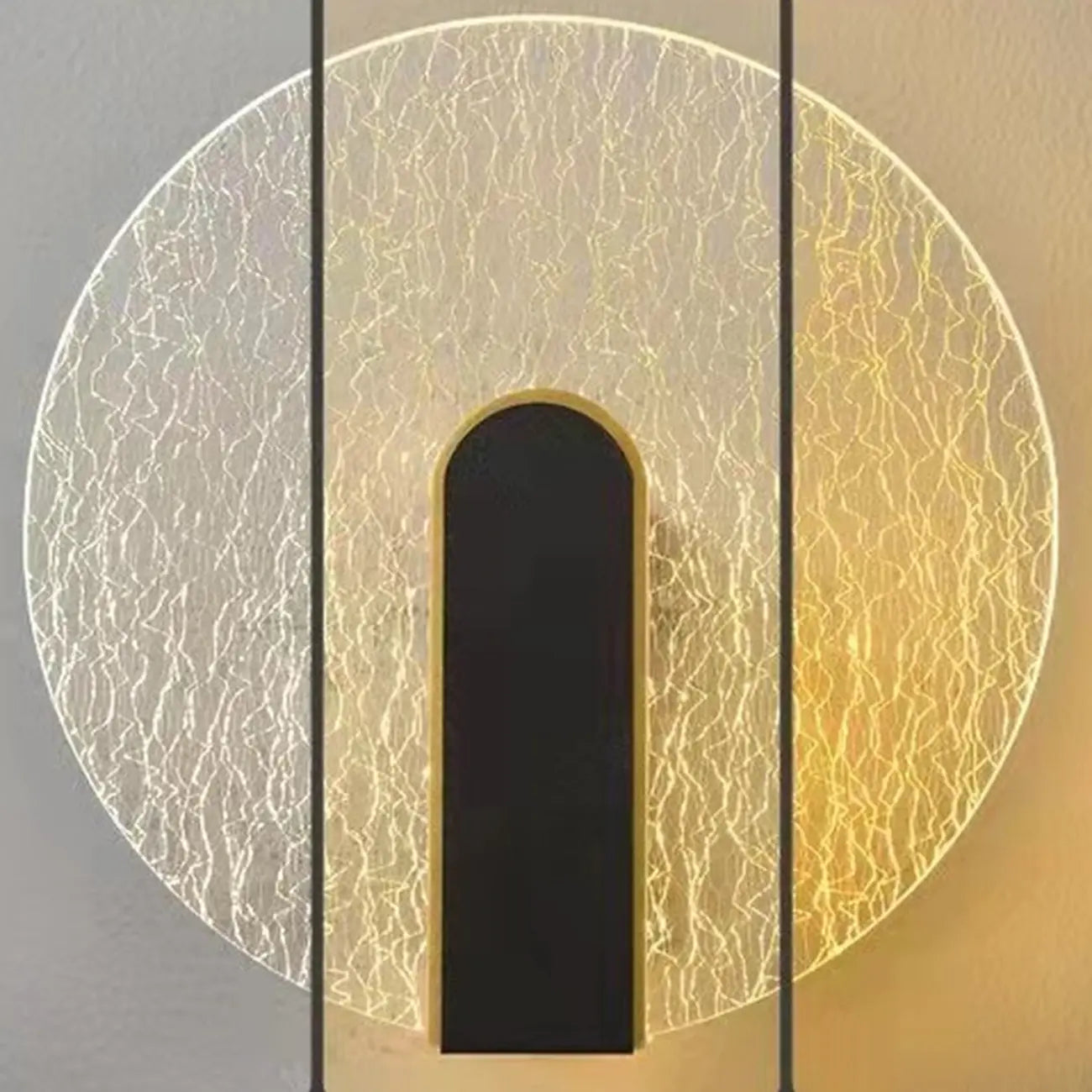 Applique murale décorative moderne en verre doré et noir