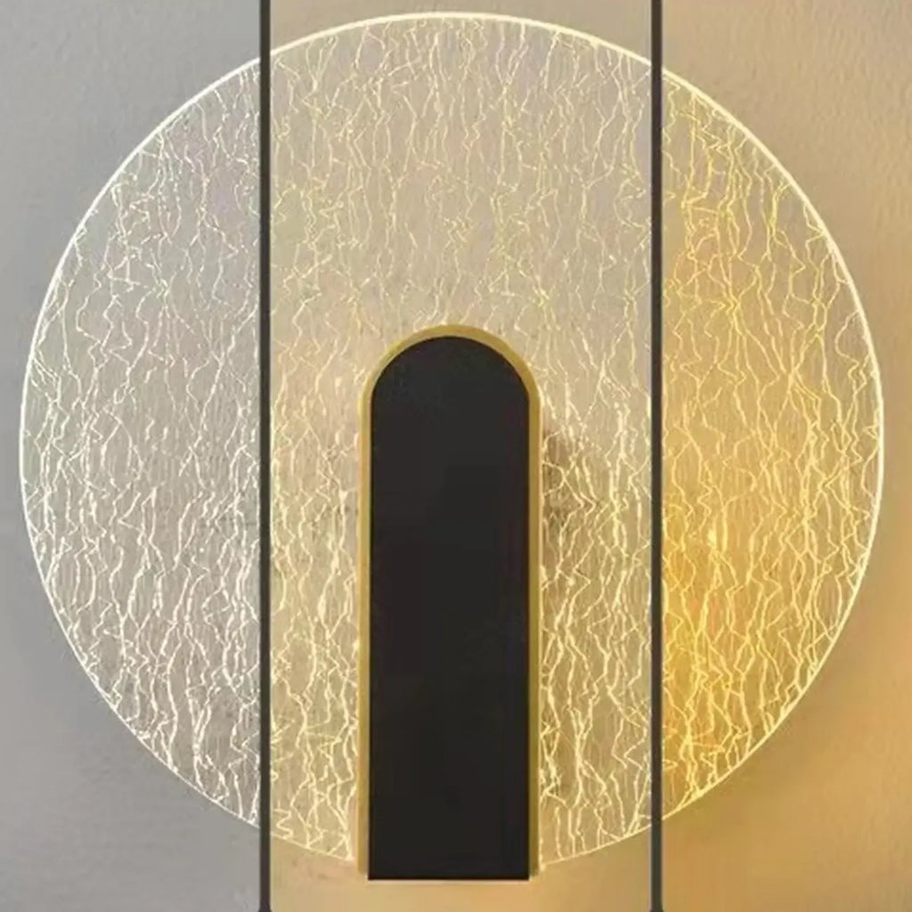 Applique murale décorative moderne en verre doré et noir