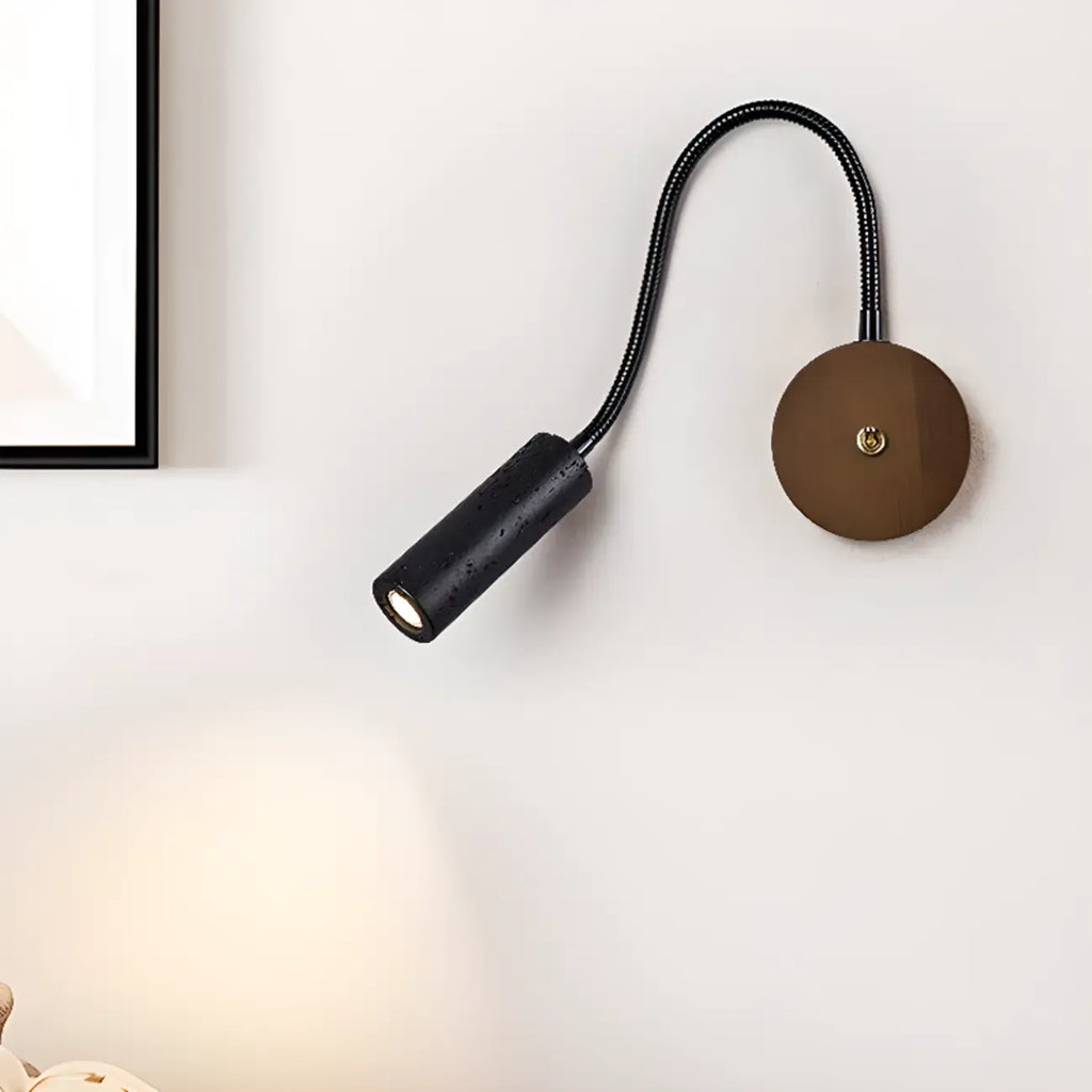 Lampe de chevet minimaliste noire à applique murale avec bras flexible