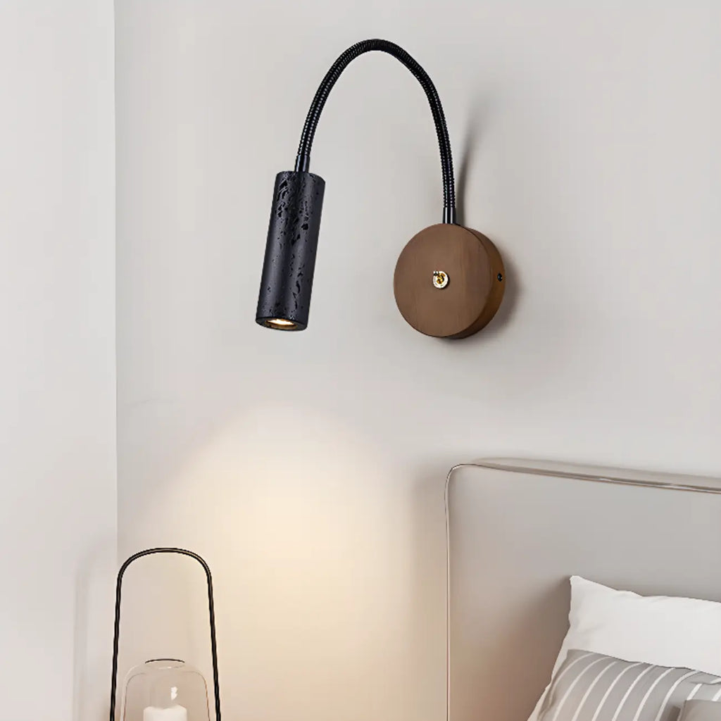 Lampe de chevet minimaliste noire à applique murale avec bras flexible