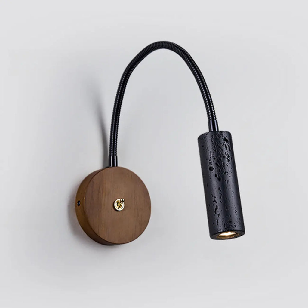Lampe de chevet minimaliste noire à applique murale avec bras flexible