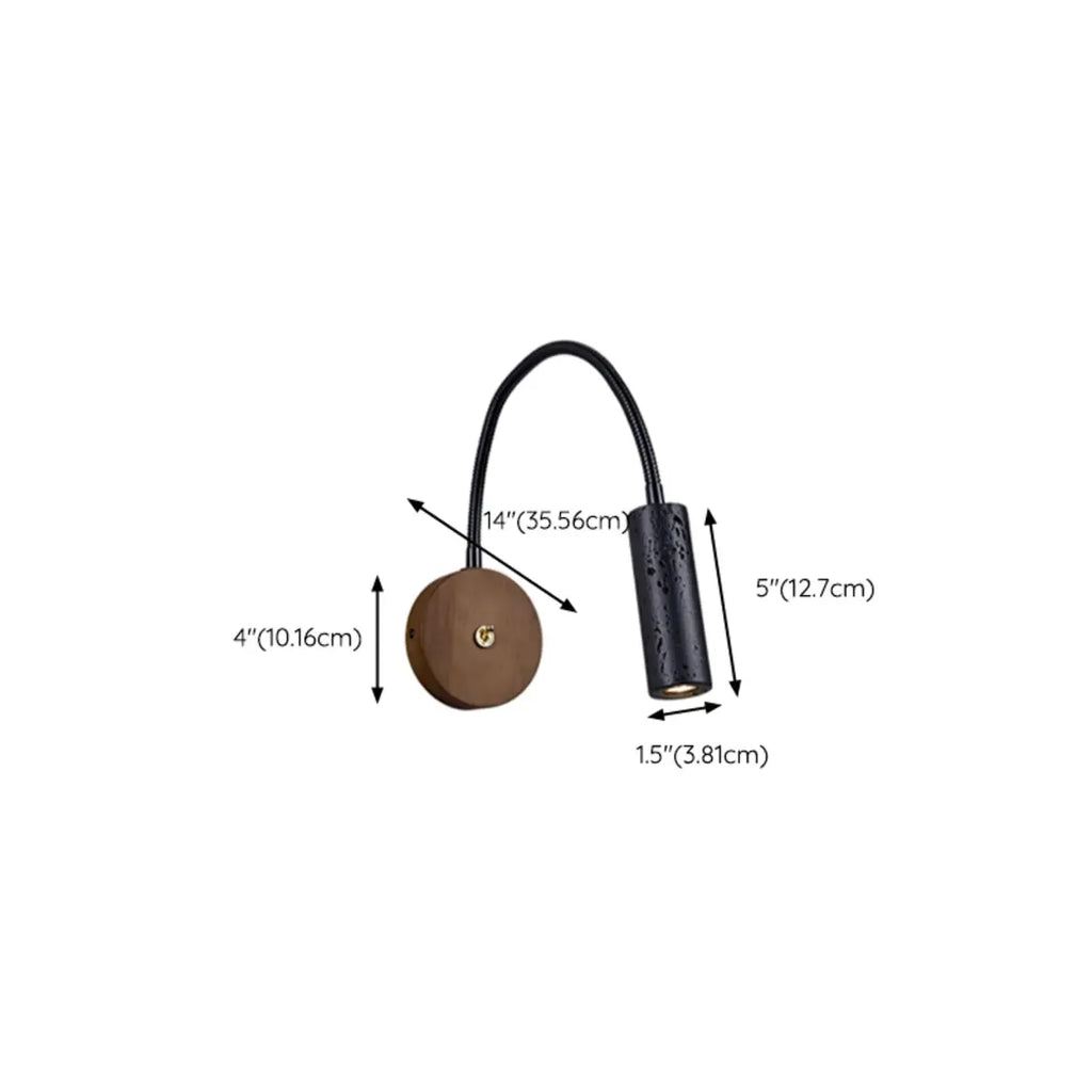 Lampe de chevet minimaliste noire à applique murale avec bras flexible
