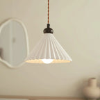 Lampada a Sospensione LED a Cono in Ceramica Chic Regolabile per Interni