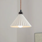Lampada a Sospensione LED a Cono in Ceramica Chic Regolabile per Interni