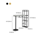 Table de bar moderne dorée avec étagères de rangement pour bouteilles de vin, idéale pour les bars à domicile.