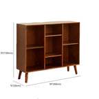 Bibliothèque verticale contemporaine en bois brun à dos fermé