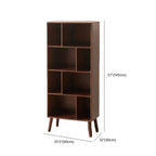 Bibliothèque verticale contemporaine en bois brun à dos fermé