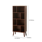 Bibliothèque verticale contemporaine en bois brun à dos fermé