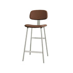 Tabourets de bar industriels en similicuir avec structure en métal et dossier