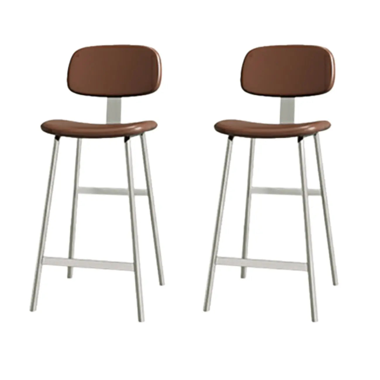 Tabourets de bar industriels en similicuir avec structure en métal et dossier