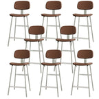 Tabourets de bar industriels en similicuir avec structure en métal et dossier