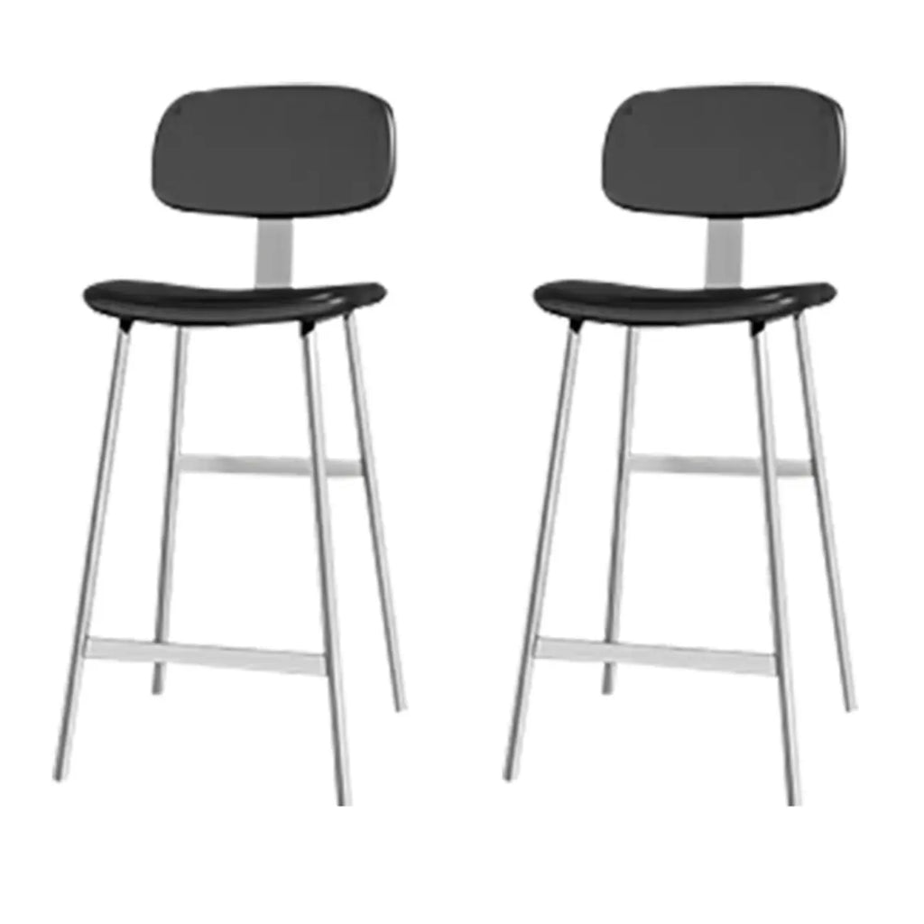 Tabourets de bar industriels en similicuir avec structure en métal et dossier