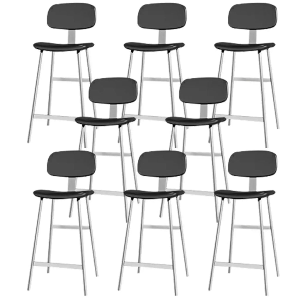 Tabourets de bar industriels en similicuir avec structure en métal et dossier