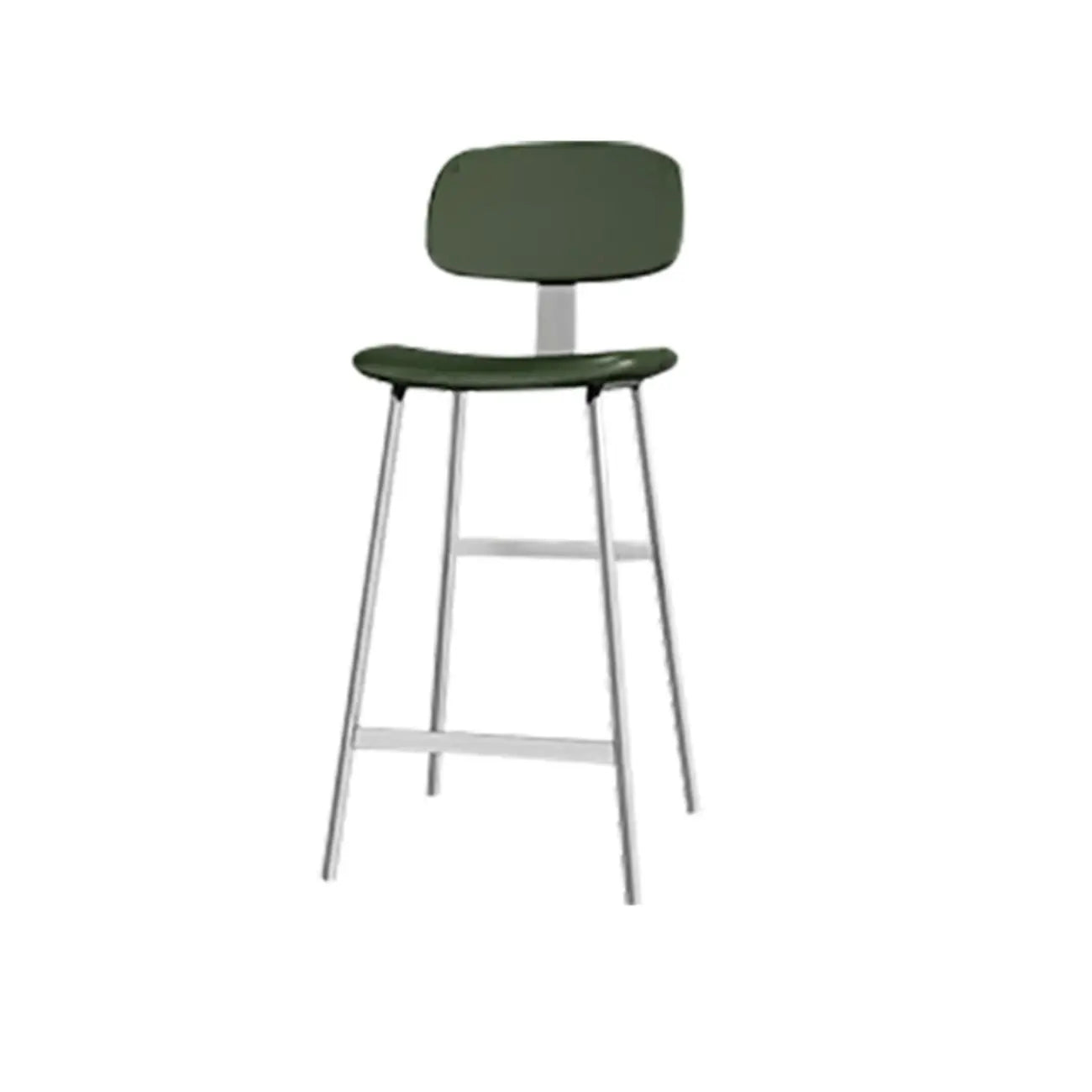Tabourets de bar industriels en similicuir avec structure en métal et dossier