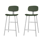 Tabourets de bar industriels en similicuir avec structure en métal et dossier