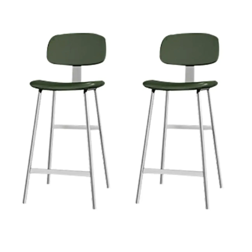 Tabourets de bar industriels en similicuir avec structure en métal et dossier