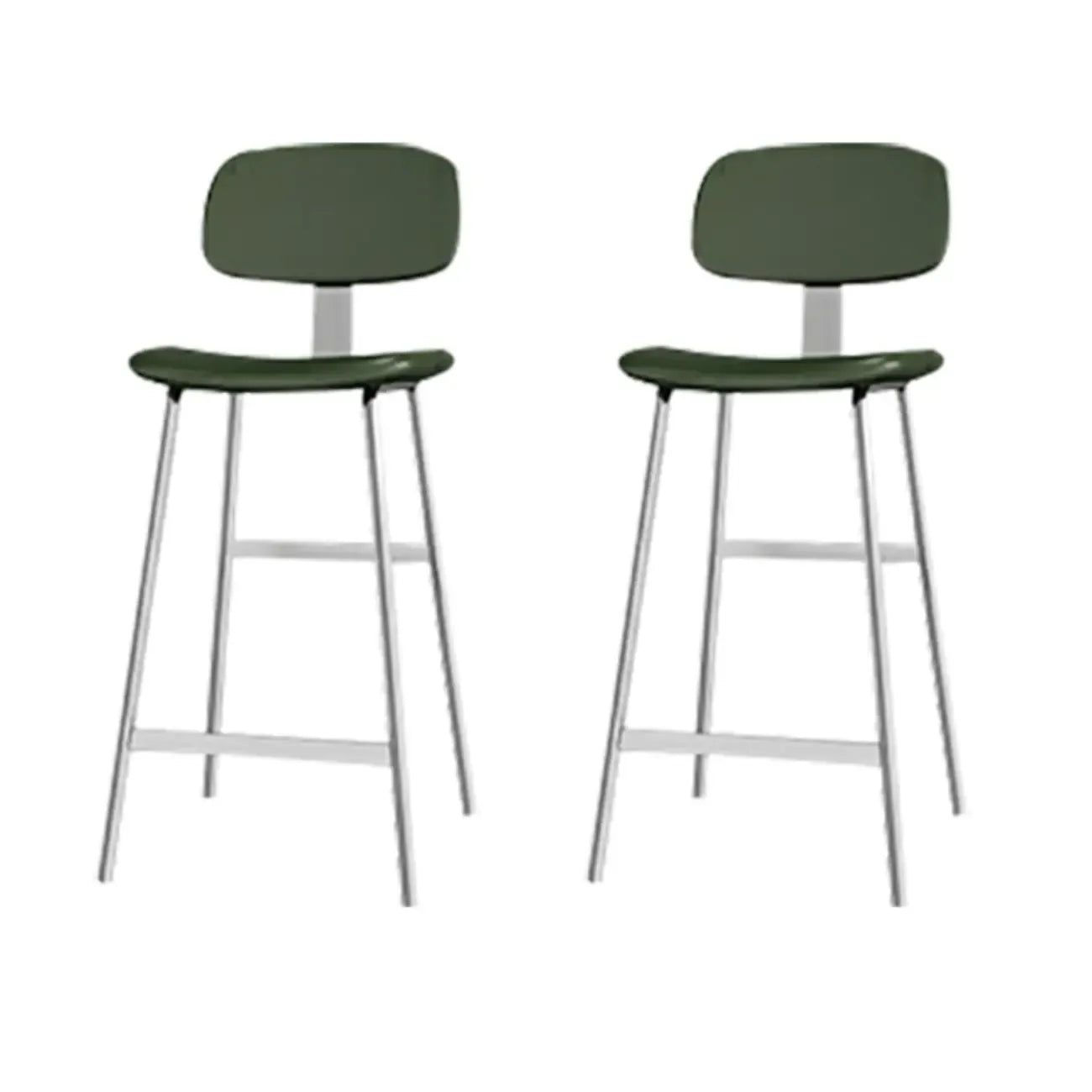 Tabourets de bar industriels en similicuir avec structure en métal et dossier