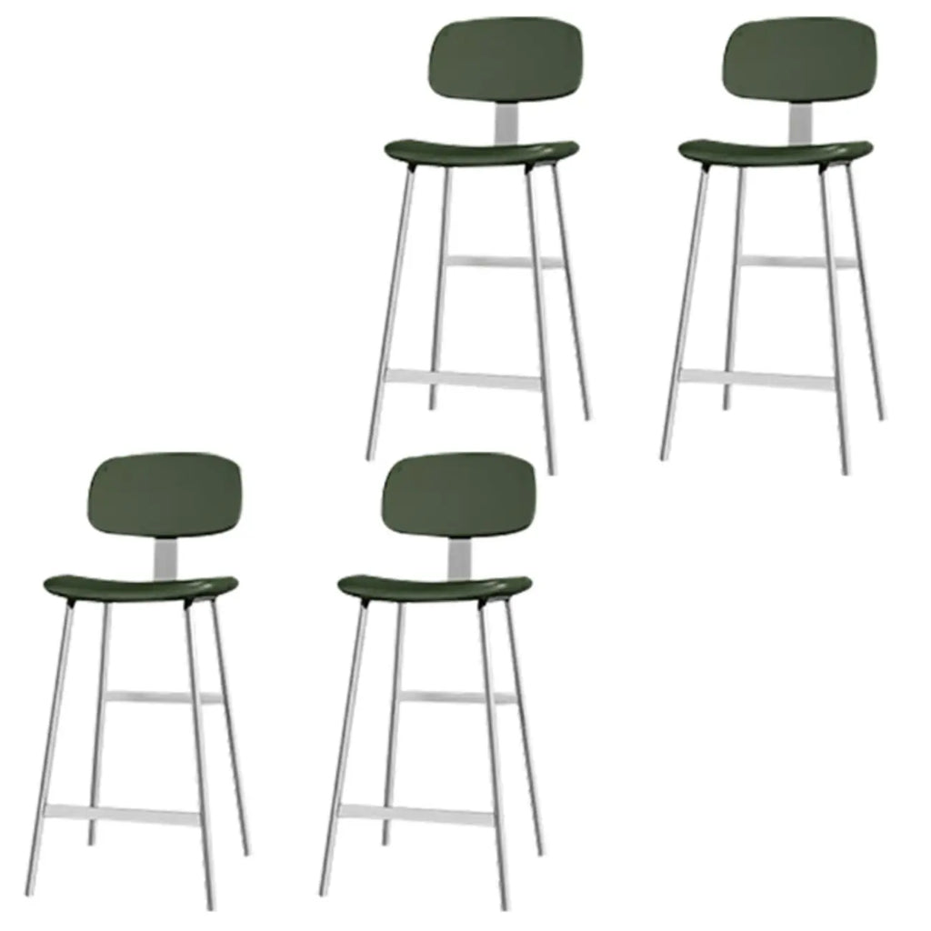 Tabourets de bar industriels en similicuir avec structure en métal et dossier