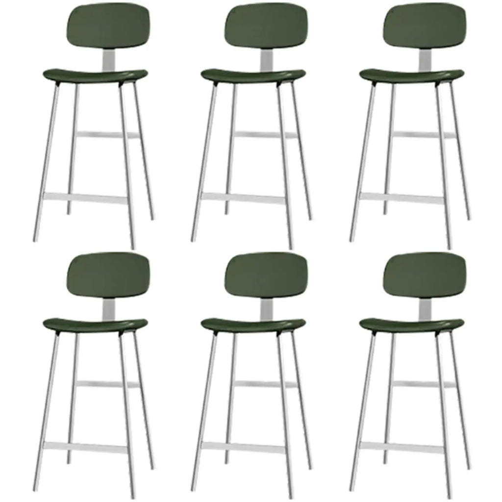 Tabourets de bar industriels en similicuir avec structure en métal et dossier