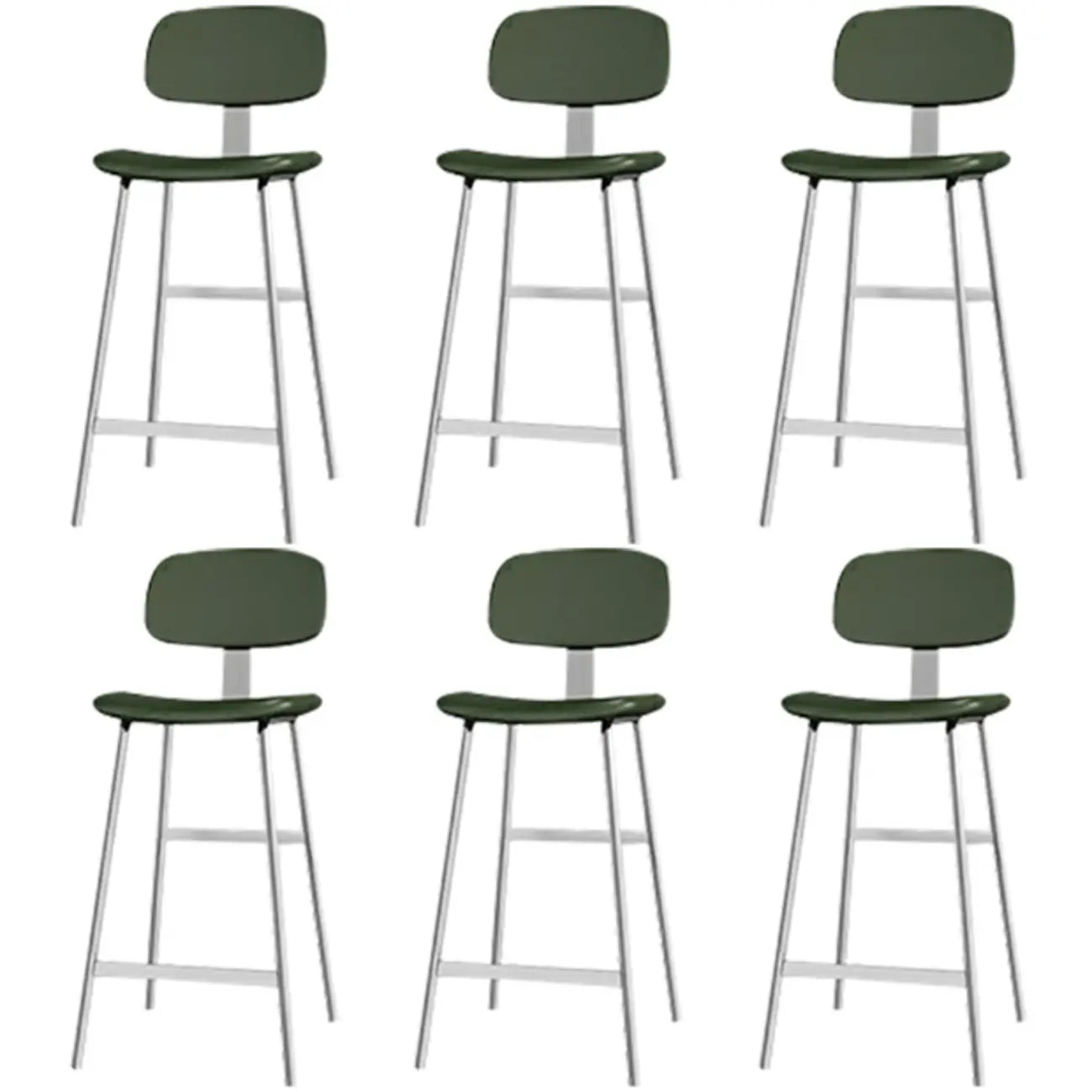 Tabourets de bar industriels en similicuir avec structure en métal et dossier