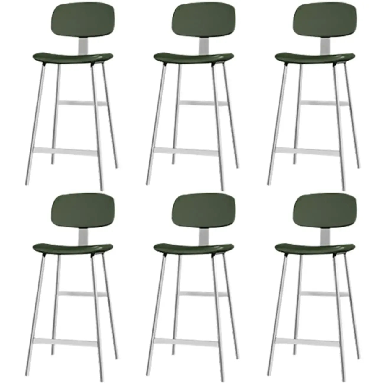 Tabourets de bar industriels en similicuir avec structure en métal et dossier