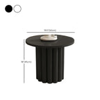 Table basse ronde minimaliste en bois noir et blanc