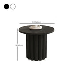 Table basse ronde minimaliste en bois noir et blanc