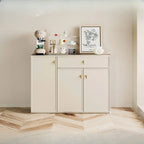 Élégant vaisselier blanc en bois avec étagères