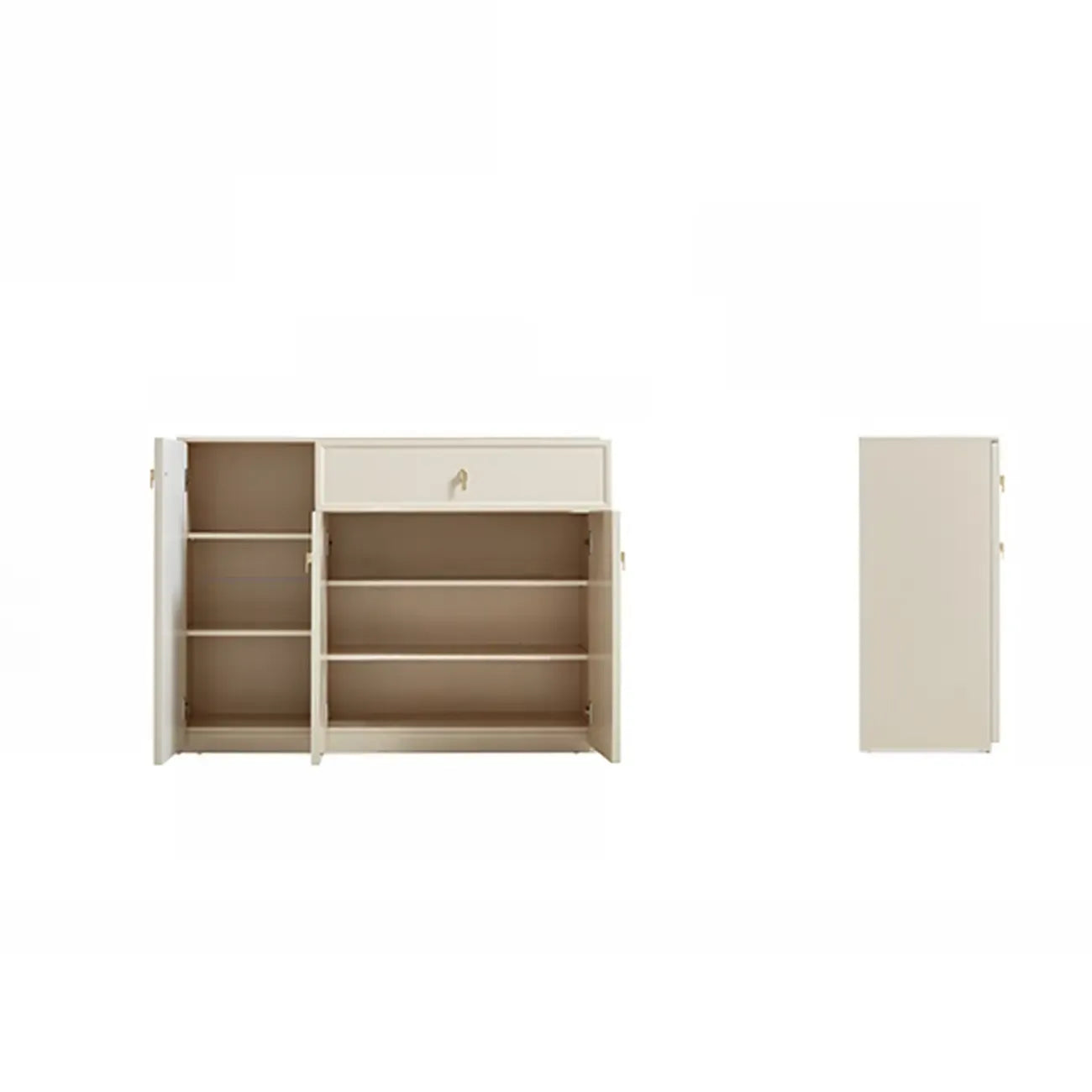 Élégant vaisselier blanc en bois avec étagères