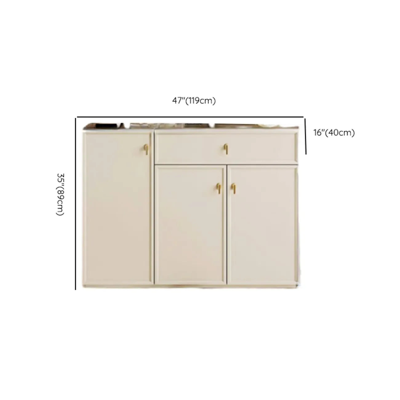 Élégant vaisselier blanc en bois avec étagères