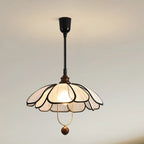 Lampadario a sospensione Art Déco a forma di petali in tessuto