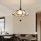 Lampadario a sospensione Art Déco a forma di petali in tessuto