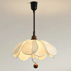 Lampadario a sospensione Art Déco a forma di petali in tessuto