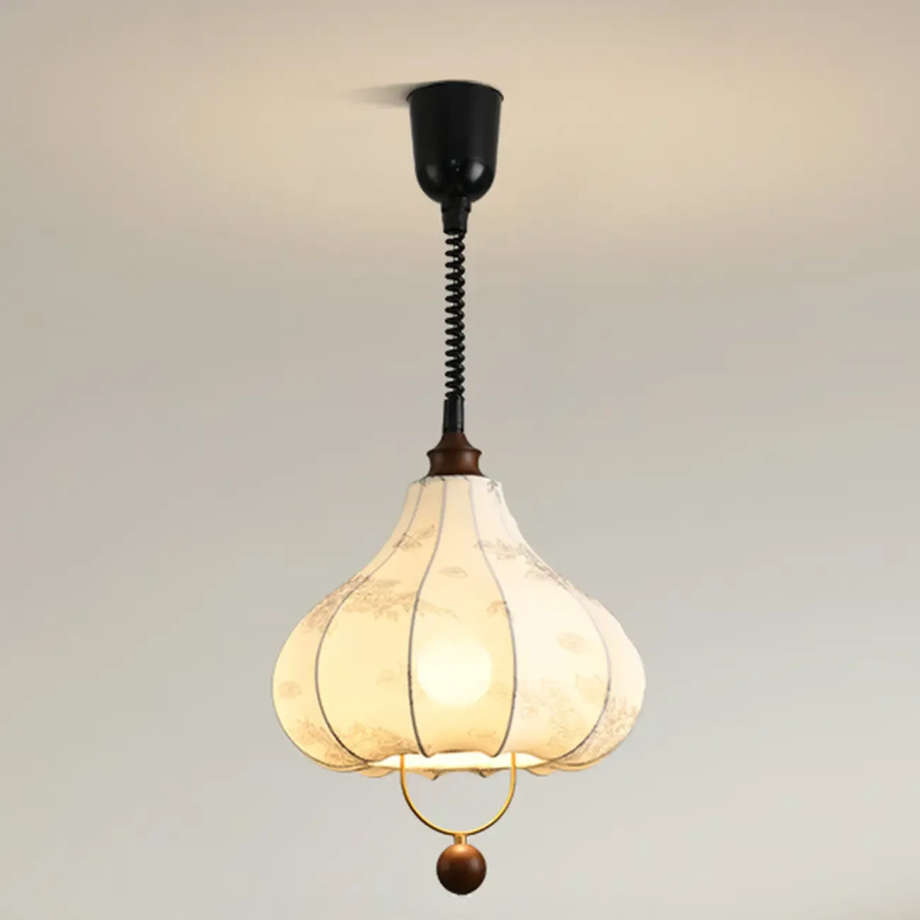 Lampadario a sospensione Art Déco a forma di petali in tessuto