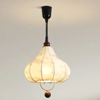 Lampadario a sospensione Art Déco a forma di petali in tessuto