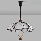 Lampadario a sospensione Art Déco a forma di petali in tessuto