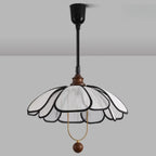 Lampadario a sospensione Art Déco a forma di petali in tessuto