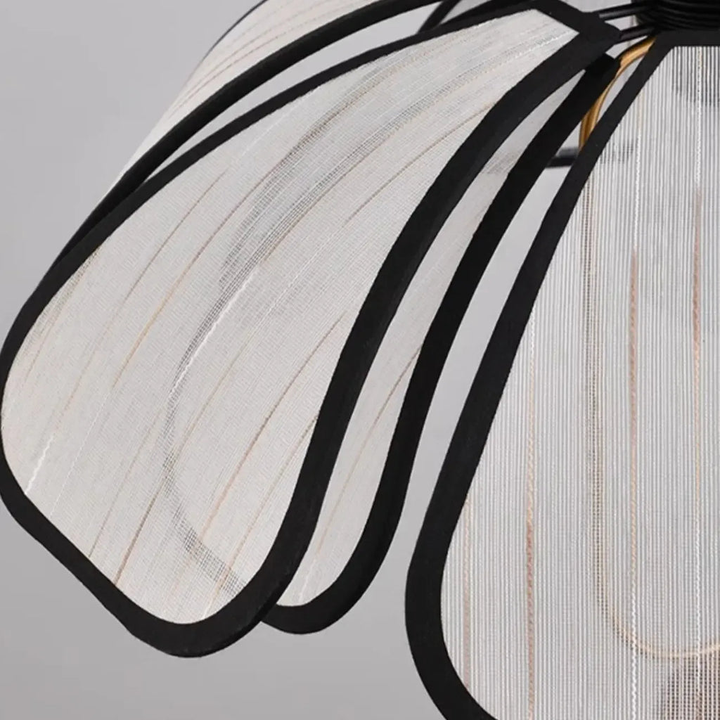 Lampadario a sospensione Art Déco a forma di petali in tessuto