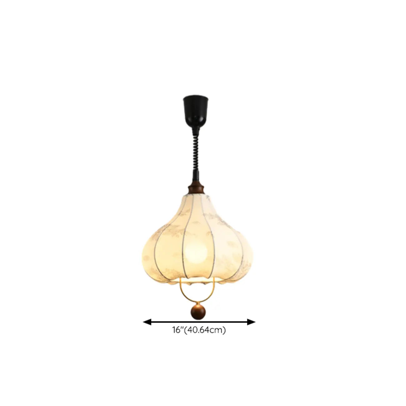 Lampadario a sospensione Art Déco a forma di petali in tessuto