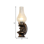 Applique murale industrielle en laiton style vintage avec abat-jour en verre