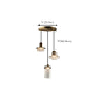 Suspension moderne en laiton et verre craquelé avec éclairage LED chaud