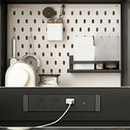 Buffet de cuisine en rotin noir avec tiroirs