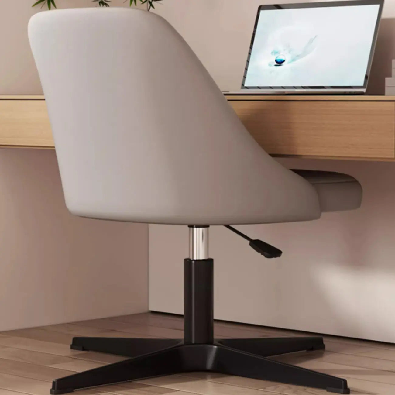 Chaise de bureau pivotante réglable beige moderne