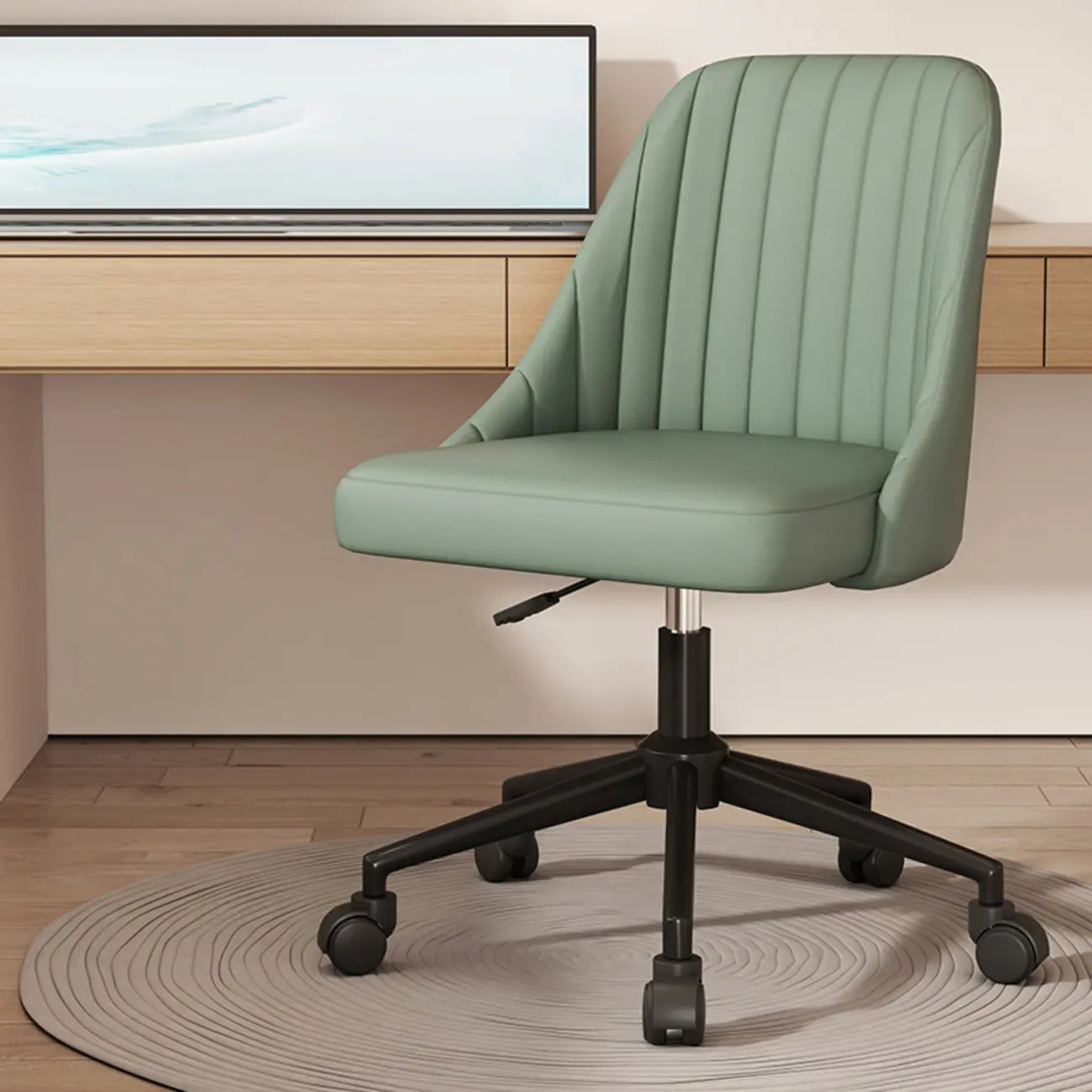 Chaise de bureau pivotante réglable beige moderne