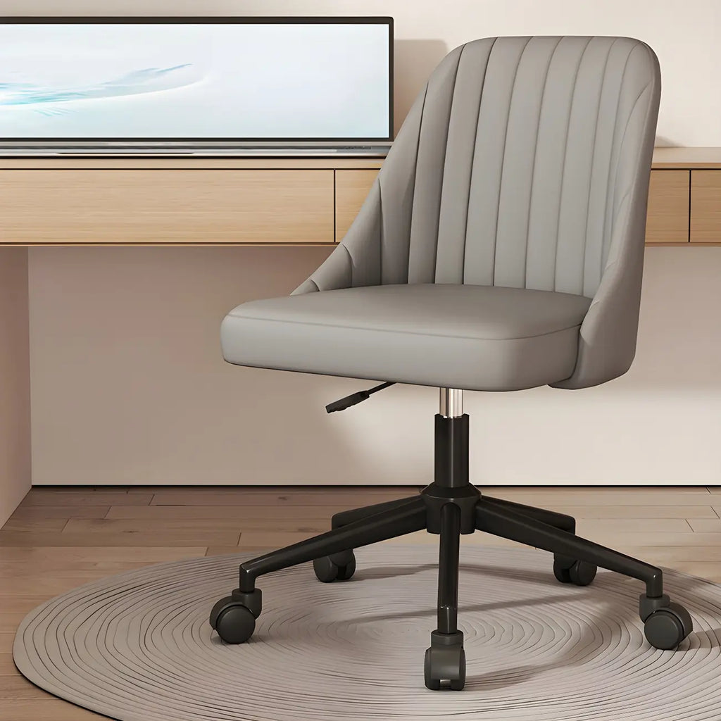 Chaise de bureau pivotante réglable beige moderne