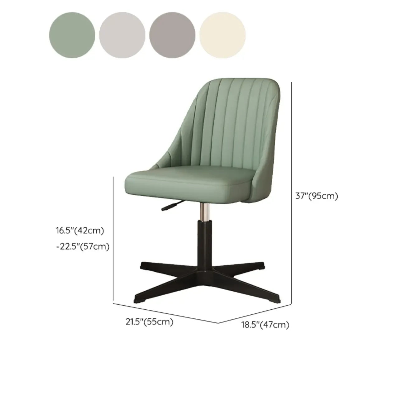 Chaise de bureau pivotante réglable beige moderne