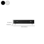 Meuble TV long à 2 niveaux en bois noir avec portes vitrées