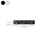 Meuble TV long à 2 niveaux en bois noir avec portes vitrées