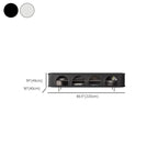 Meuble TV long à 2 niveaux en bois noir avec portes vitrées